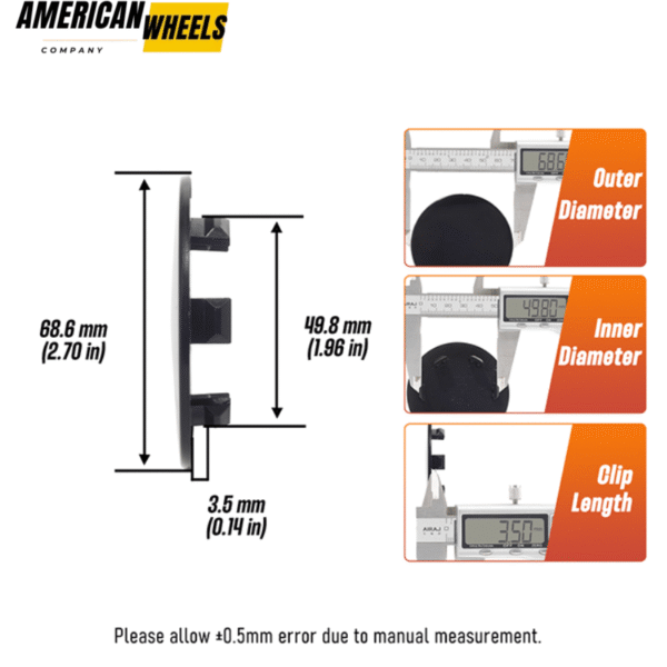 Ford Focus 16" 18" 19" 20" Taurus Wheels Center Caps 97BZ-1130-C 69mm 2.7in 4pcs - 20272060 - Image 5
