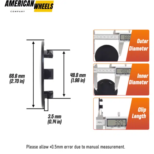 Ford Focus 16" 18" 19" 20" Taurus Wheels Center Caps 97BZ-1130-C 69mm 2.7in 4pcs - 20272060 - Image 5