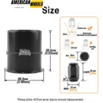 3.19in Matte Black Painted Stainless Trailer Center Caps with 1/2-20 Lug Nuts Sets - 74411[74327MB+74334MB+12228MB] - Image 3