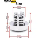 100pcs 12mm Universal Decoration Wheel Rivets Nuts for 7.5mm Bore Rim Lip Rivets - 23112189CH - Image 3