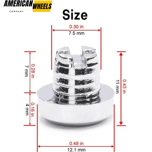 100pcs 12mm Universal Decoration Wheel Rivets Nuts for 7.5mm Bore Rim Lip Rivets - 23112189CH - Image 3