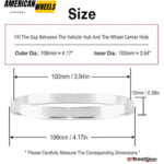 106mm 4.17in ID: 100mm 3.94in Aluminum Hub Centric Rings for Off-Road Rim Refit - 23137014 - Image 4