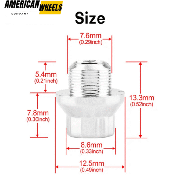 100pcs 12.5mm Universal Decoration Wheel Rivets Nuts for 7.6mm Hole Wheel Rivets - 23112222 - Image 4
