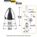 80mm 3.15in Trailer Bullet Push Through Center Caps and 1/2-20 Lug Nuts Sets - 20274416[74335+12228x6] - Image 3