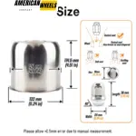 4.88in Stainless Push Thru Center Caps 4.88" Bore 4.37" Tall and 1/2-20 Lug Nuts Sets - 20274415[74303+12228x8] - Image 3