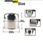 130mm 5.12in Stainless Push Thru Center Caps for 5.12in Bore 4.49in Tall Trailer Rims - 20274316 - Image 3