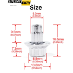 100pcs 13.8mm Universal Chrome Wheel Edge Rivets Nuts for 6.3mm Hole Lip Screw Rivets - 23112231CH - Image 4