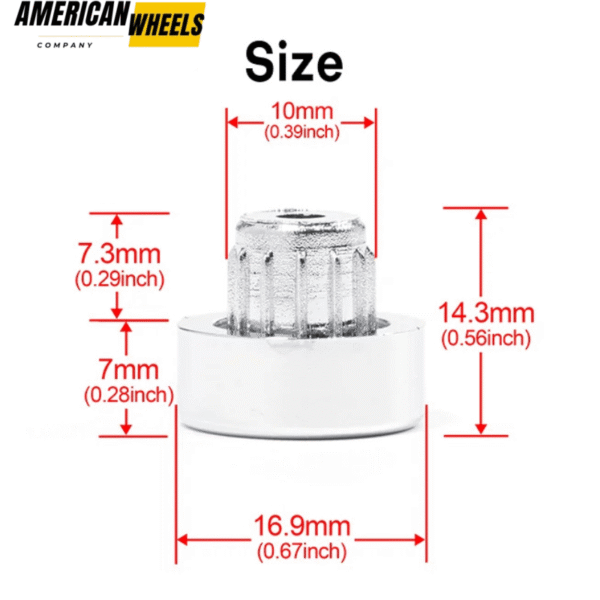 100pcs 16.9mm Aftermarket Chrome Wheel Rivets Nut for 10mm Bore Wheel Rivets - 23112230CH - Image 4