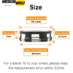 4pcs 74mm 2 15/16in Universal Wheel Center Caps Equipped With Fixed Steel Ring - 20290023BK - Image 3