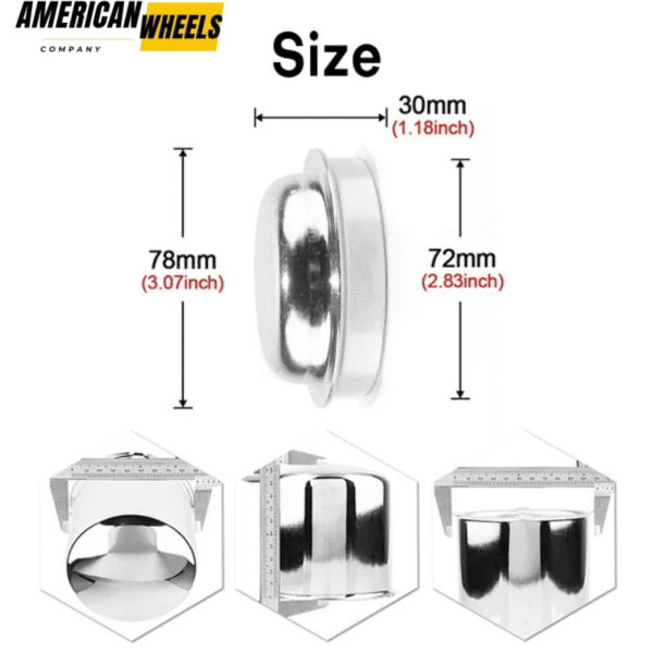 72mm 2.83in Trailer/SUV Universal Push Through Wheel Dust Cap Replacement 4pcs - 20260009CH - Image 3