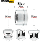 50.3mm 1.98in Trailer Dust Proof Wheel Cover for 1.98in Rim Bore 1.38in Tall - 20260006CH - Image 3