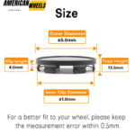 65mm 2.56in / ID: 61mm 2.40in Snap Universal Wheel Center Caps Matt Black 4pcs - 20290022MB - Image 3