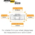 OD: 56mm 2.2in / ID: 51mm 2.02in Universal Wheel Center Caps Replacement 4pcs - 20290019CH - Image 3