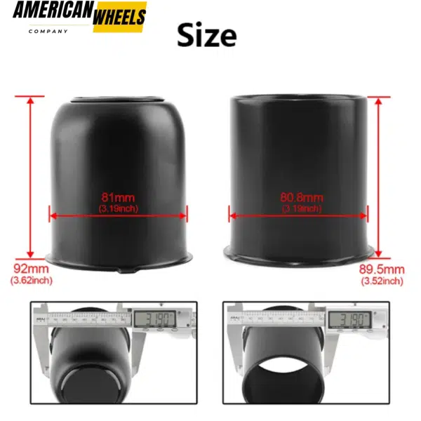 3.19in Push Through Center Caps Stainless Steel 2x Closed 2x Open End for Trailer Hub Cap - 74345MB=[74334MB+74304MB]x2 - Image 3