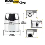 81mm 3.19in Bore Stainless Push Thru Center Caps for Trailer Camper Wheel - 20274327 - Image 3