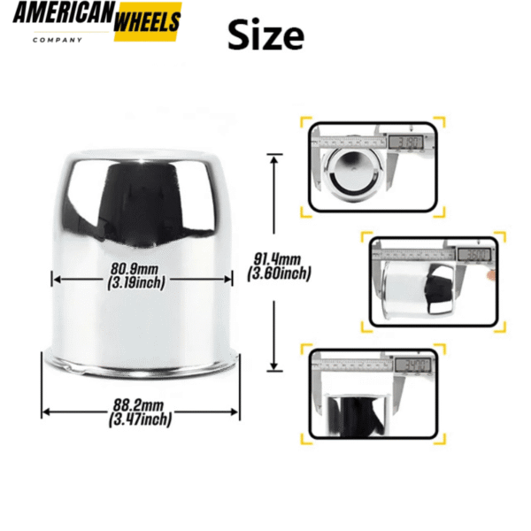81mm 3.19in Bore Stainless Push Thru Center Caps for Trailer Camper Wheel - 20274327 - Image 3