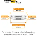 69mm 2.7in / 64mm 2.52in Aftermarket Universal Wheel Center Caps Parts - 20290021 - Image 3