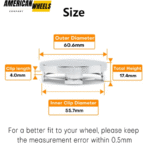 OD: 61mm 2.39in ID: 56mm 2.19in Universal Center Cover Replacement 4pcs - 20290020 - Image 3