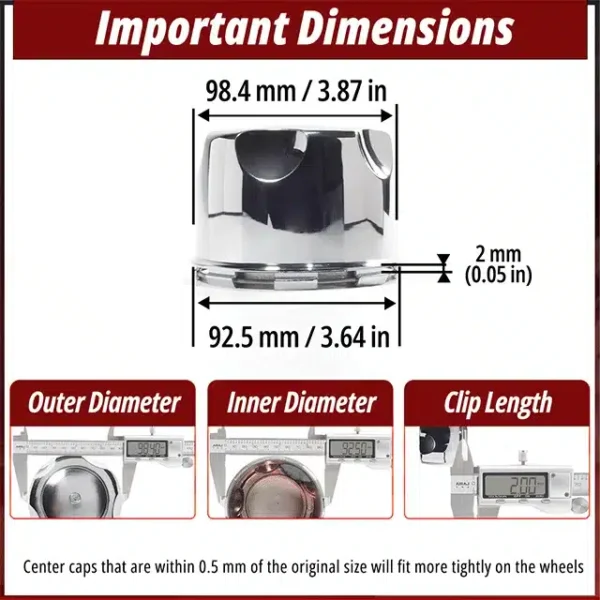 American Racing KM301 Turbine AX181 Artillery Wheel Center Caps 98mm 3 14/16in - 20274256CH - Image 3