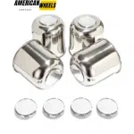 Stainless Push Thru Center Caps with 4x Replacement Plus Plug Caps for 4.25in Center Bore 3.94'Tall - 20274603=[74311+74249]x4