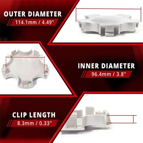 Chevrolet Impala Monte Carlo Wheel Center Caps #9596356 4pcs 114mm 4 8/16in - 20274258SV - Image 4