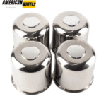 130mm 5.12in Stainless Push Thru Center Caps for 5.12in Bore 4.49in Tall Trailer Rims - 20274316