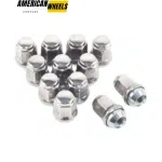 12pcs 1/2" -20 Lug Nuts 1.4" Tall Material Carbon Steel Liner and Stainless Outer Shell - 23112229CH