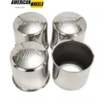 RhinoTuning 4.25in Stainless Curved Push-Thru Trailer Center Hub Cap for 4.25in Bore - 20274357