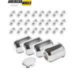 3.74in Push Thru Center Caps 3.74" Bore 3.85" Tall Hub Cap and 1/2-20 Lug Nuts Sets - 20274412CH=[74072+12228CHx6]