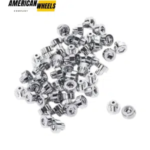 100pcs 16.9mm Aftermarket Chrome Wheel Rivets Nut for 10mm Bore Wheel Rivets - 23112230CH