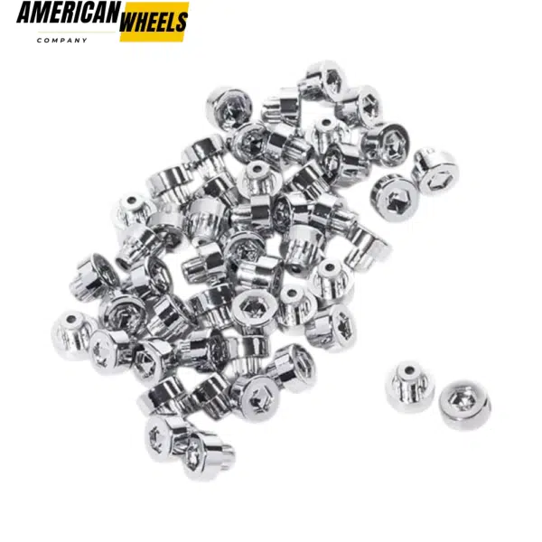 100pcs 16.9mm Aftermarket Chrome Wheel Rivets Nut For 10mm Bore Wheel ...