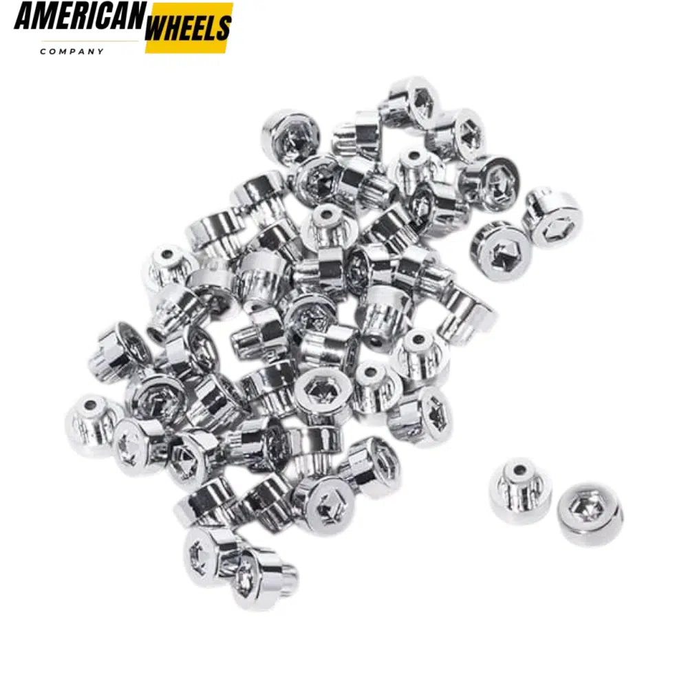 e12ad9ca-53d4-4952-acee-1dcdec9efea1 100pcs 16.9mm Aftermarket Chrome Wheel Rivets Nut for 10mm Bore Wheel Rivets - 23112230CH - Image 1