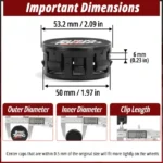 Toyota Prius C Prime Corolla Yaris Wheel Center Caps 42603-52170 4pcs 53mm 2.09in - 20263019BK=[72040BKx20970]x4 - Image 3