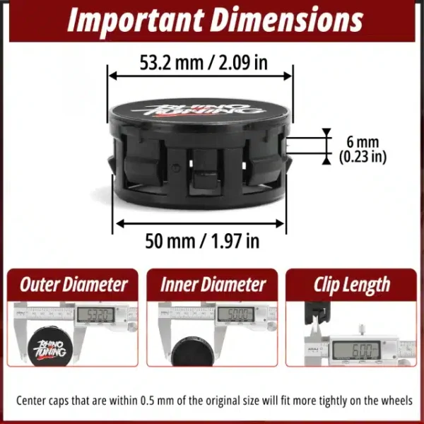 Toyota Prius C Prime Corolla Yaris Wheel Center Caps 42603-52170 4pcs 53mm 2.09in - 20263019BK=[72040BKx20970]x4 - Image 3