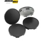 65mm 2.56in / ID: 61mm 2.40in Snap Universal Wheel Center Caps Matt Black 4pcs - 20290022MB