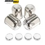 3.74in Stainless Push Through Center Cap with 4x Plus Plug Caps for 3.74' Bore 3.9'Tall - 20274602[74323+74249]x4