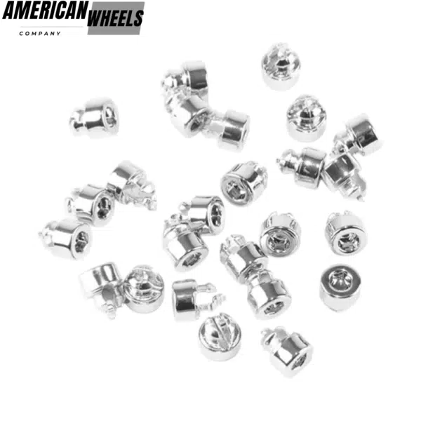 100pcs 9.7mm Universal Chrome Wheel Rivets Nuts for 7.2mm Hole Plastic Nuts - 23112226CH - Image 2