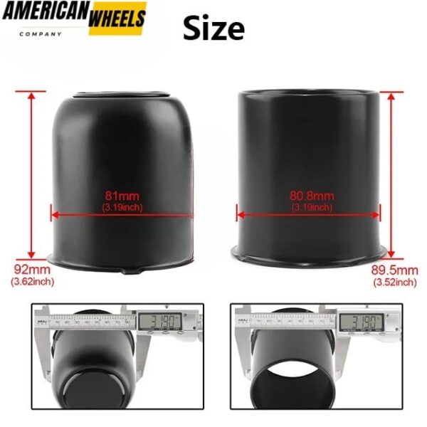3.19in Push Through Center Caps Stainless Steel 2x Closed 2x Open End for Trailer Hub Cap - 74345MB=[74334MB+74304MB]x2 - Image 2