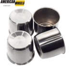 4.25in Polished and Brushed Stainless with Black Chrome Push Through Center Caps 3.46in Tall - 20274348BC