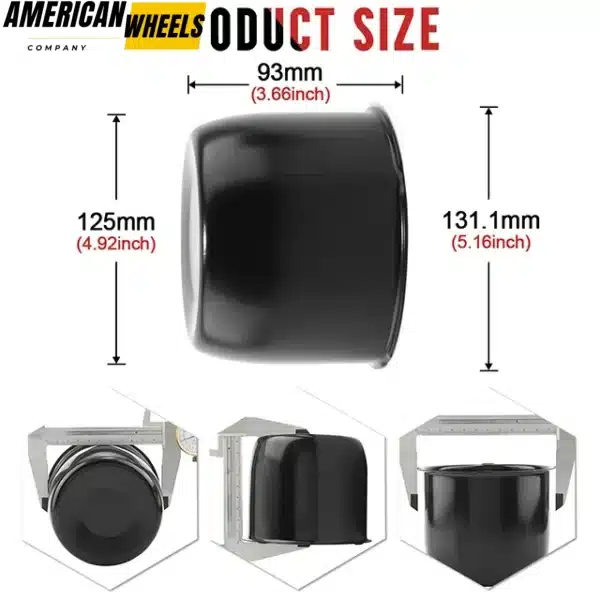 125mm 4.92in Trailer Stainless Steel Center Caps for 4.92" Bore 3.54" Tall Truck Rims - 20274328 - Image 4