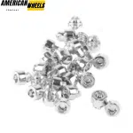 100pcs 9.7mm Universal Chrome Wheel Rivets Nuts for 7.2mm Hole Plastic Nuts - 23112226CH