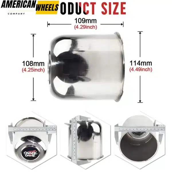 Stainless 4.25 Push Through Center Caps Removable Top Cap Trailer Center Caps - 20274341=[74311+20970] - Image 5