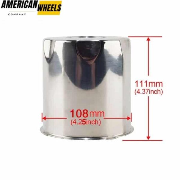 Stainless 4.25in Bore Push Through Center Caps 4.17in Height for Trailer Rims - 20274337 - Image 3