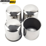 3.27in Curved Dome Stainless Push Through Center Caps for 3.27in Bore 3.56in Tall - 20274330