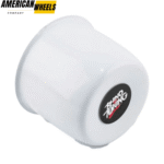 4.25in White Painted Stainless Push Through Center Caps for 4.25in Bore 3.46in Tall - 74319[74309WT+20971] - Image 2