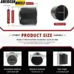 124mm 4.88in Push Through Trailer Wheel Center Cap for 4.88" Bore 4.25" Height - 20263011MB=[74167BK+71012] - Image 3