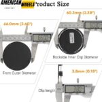 66mm 2 10/16in ID: 60mm 2 3/8in Snap On Universal Center Caps Replacement 4pcs - 20290024 - Image 3