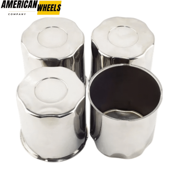 Stainless 4.25in Bore Push Through Center Caps 4.17in Height for Trailer Rims - 20274337 - Image 2