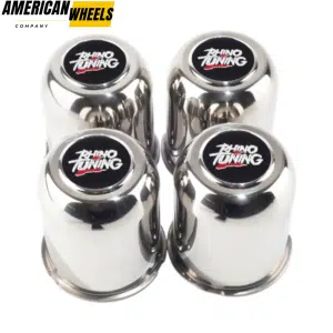 3.74in Stainless Push Through Trailer Wheel Center Caps for 3.74" Bore 3.9" Tall Truck RV Rims - 20274343