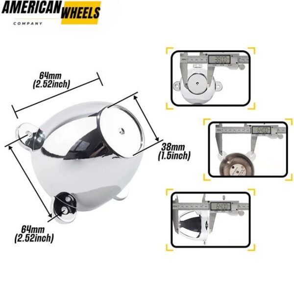 4 Dog Ear 2-1/2" Spacing Wheel Rim Center Cap 4 Lug Hub Caps #98-1212 4pcs - 20230007 - Image 3